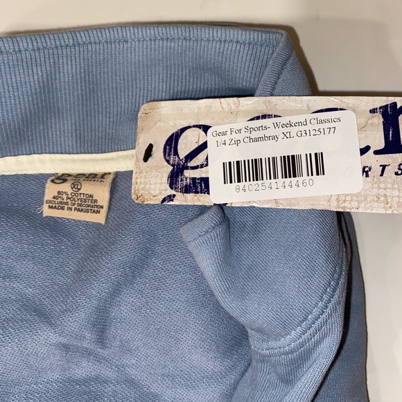 🎉HP🎉 NWT Gear for Sports Men’s Sweatshirt QTR Zip Pull Over Blue Color XL - Picture 10 of 12